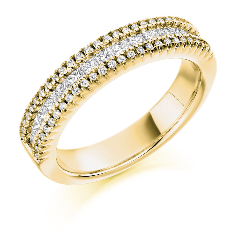 Channel-Set Half Eternity Ring, 0.7ct total (HET1292) in Yellow Gold