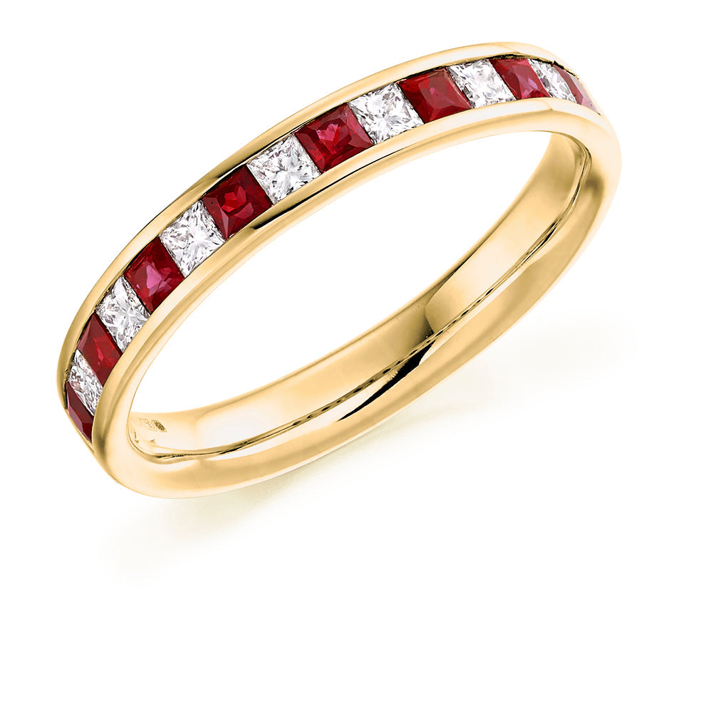 Channel-Set Half Eternity Ring, 0.30ct total (HET1301) in Yellow Gold