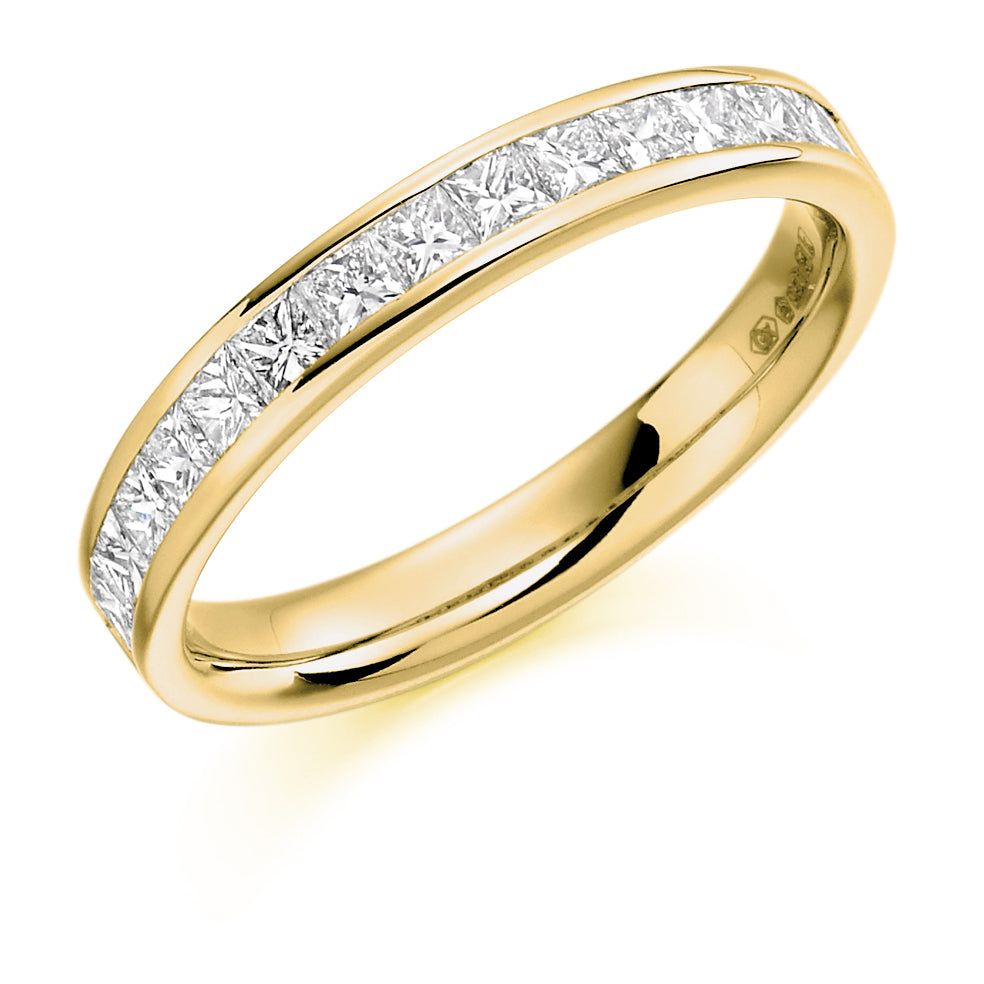 Channel-Set Half Eternity Ring, 0.75ct total (HET1301) in Yellow Gold