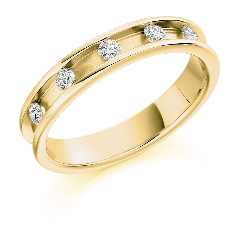Channel-Set Half Eternity Ring, 0.2ct total in Yellow Gold