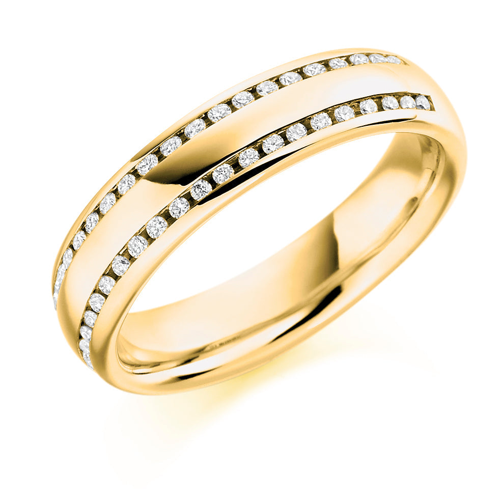 Channel-Set Half Eternity Ring, 0.25ct total (HET1322) in Yellow Gold