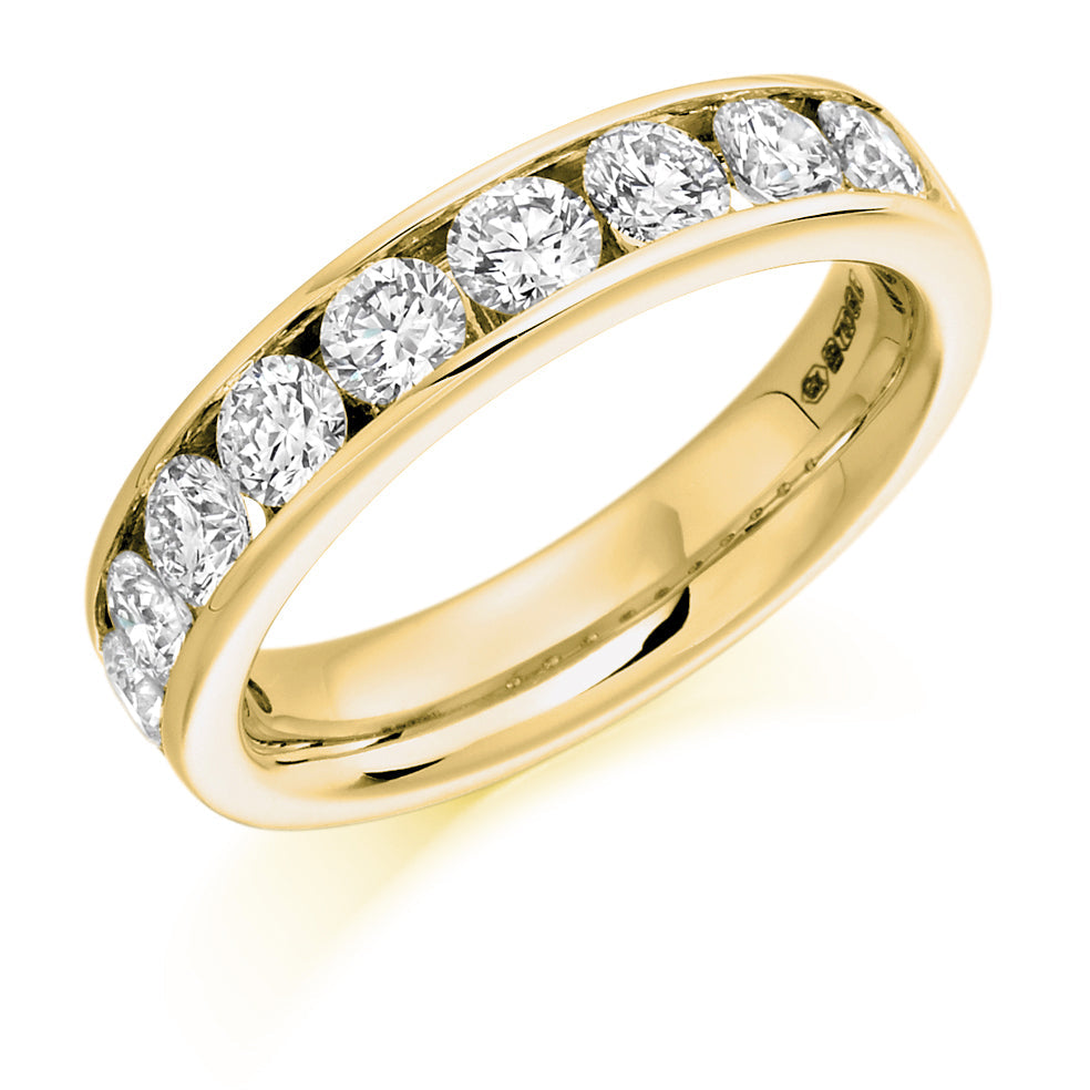 Channel-Set Half Eternity Ring, 1.5ct total (HET1323) in Yellow Gold