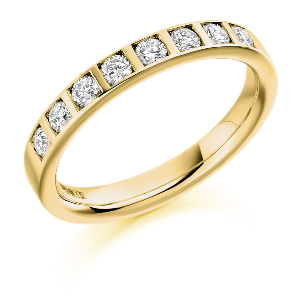 Bar-Set Half Eternity Ring, 0.4ct total (HET1343) in Yellow Gold
