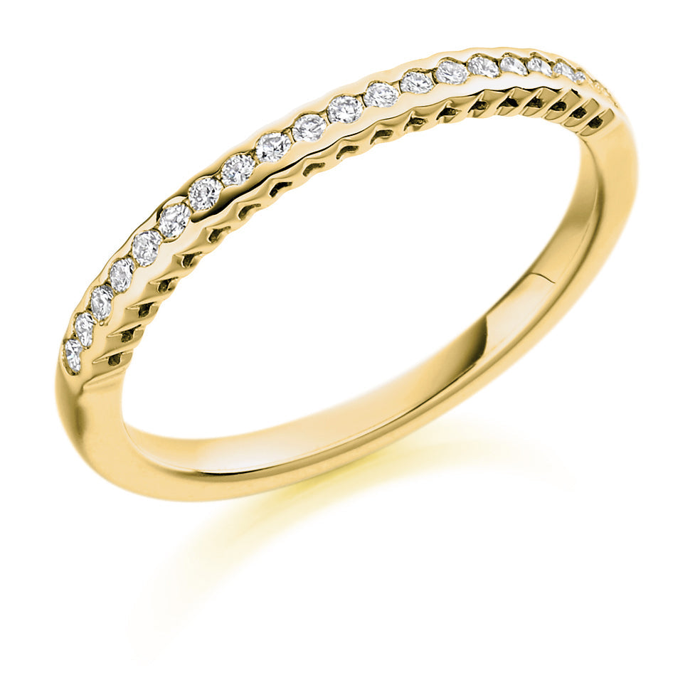 Rubover Half Eternity Ring, 0.15ct total in Yellow Gold