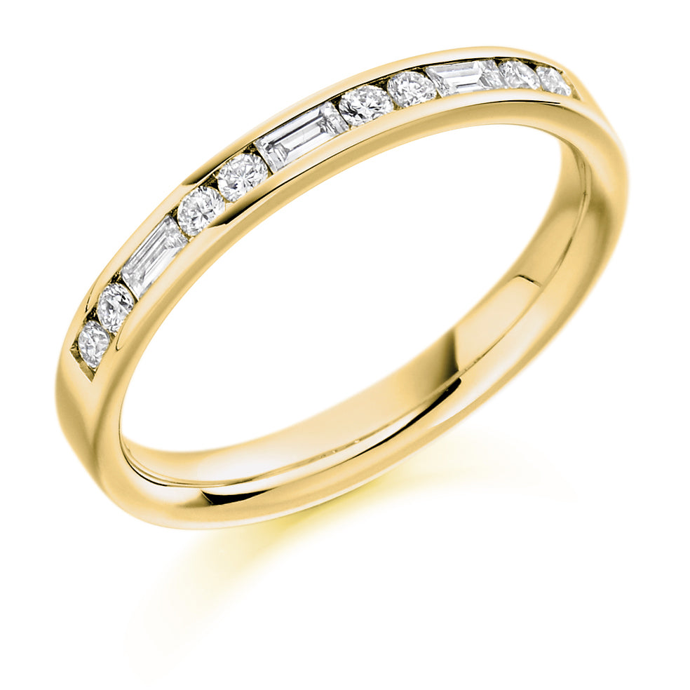 Channel-Set Half Eternity Ring, 0.3ct total (HET1409) in Yellow Gold