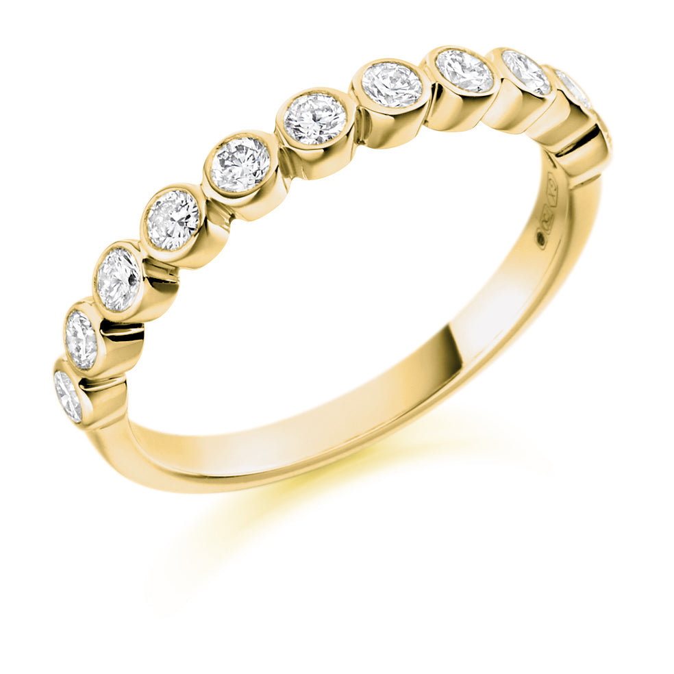 Rubover Half Eternity Ring, 0.5ct total (HET1411) in Yellow Gold