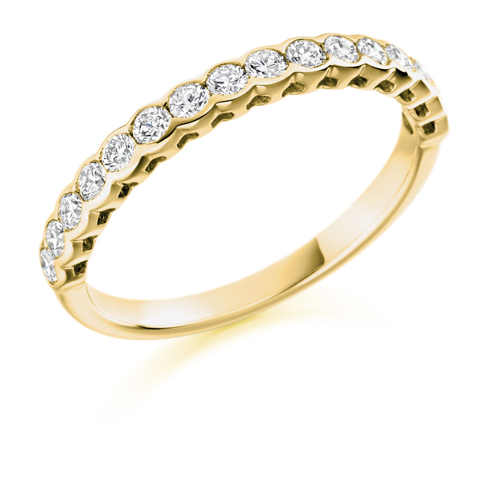Rubover Half Eternity Ring, 0.5ct total (HET1427) in Yellow Gold