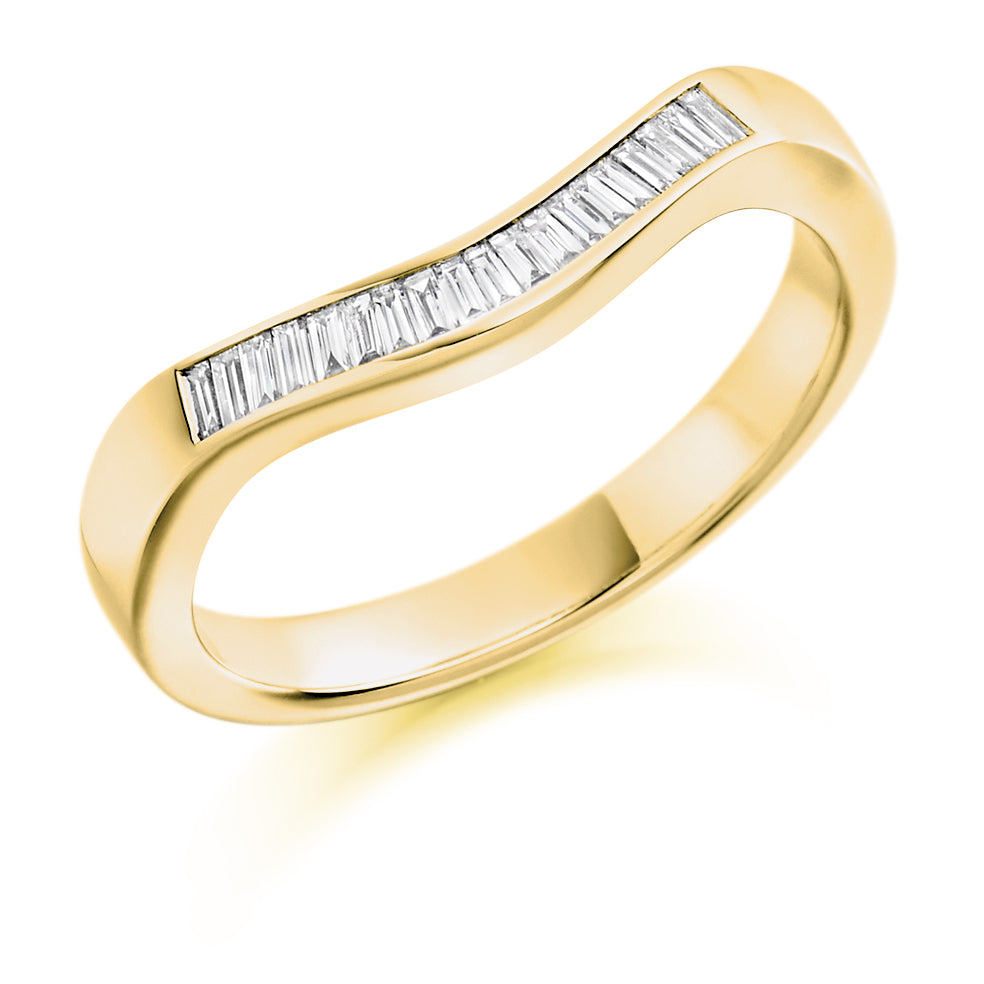 Shaped Channel-Set Half Eternity Ring, 0.2ct total (HET1436) in Yellow Gold