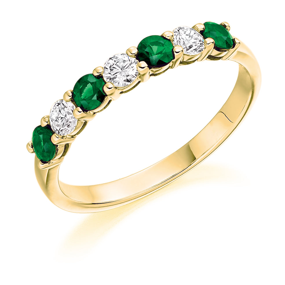 Claw-Set Half Eternity Ring, 0.23ct total (HET1493) in Yellow Gold