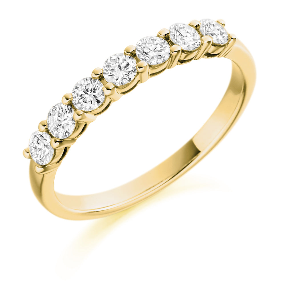 Claw-Set Half Eternity Ring, 0.5ct total (HET1493) in Yellow Gold