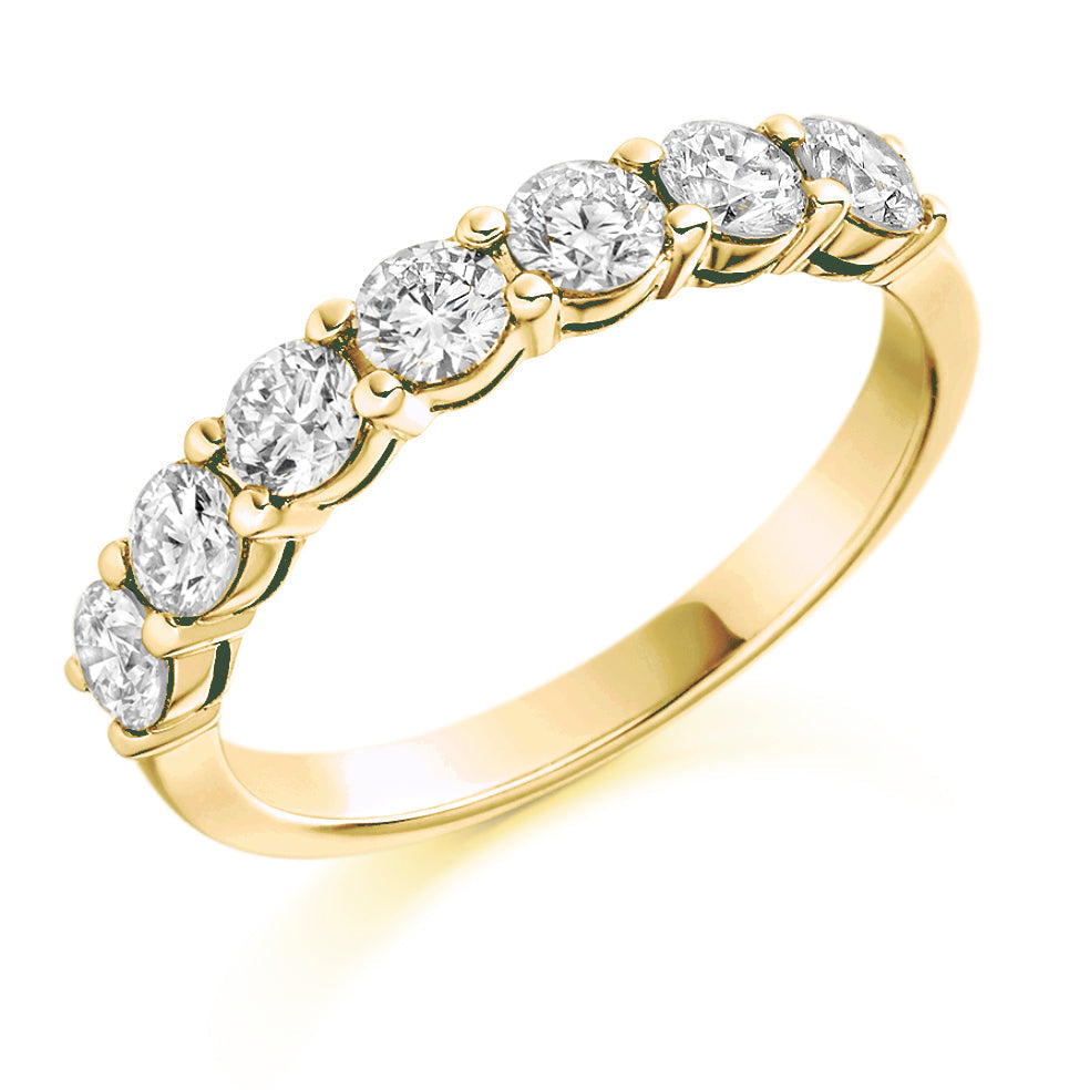 Claw-Set Half Eternity Ring, 1.0ct total (HET1494) in Yellow Gold