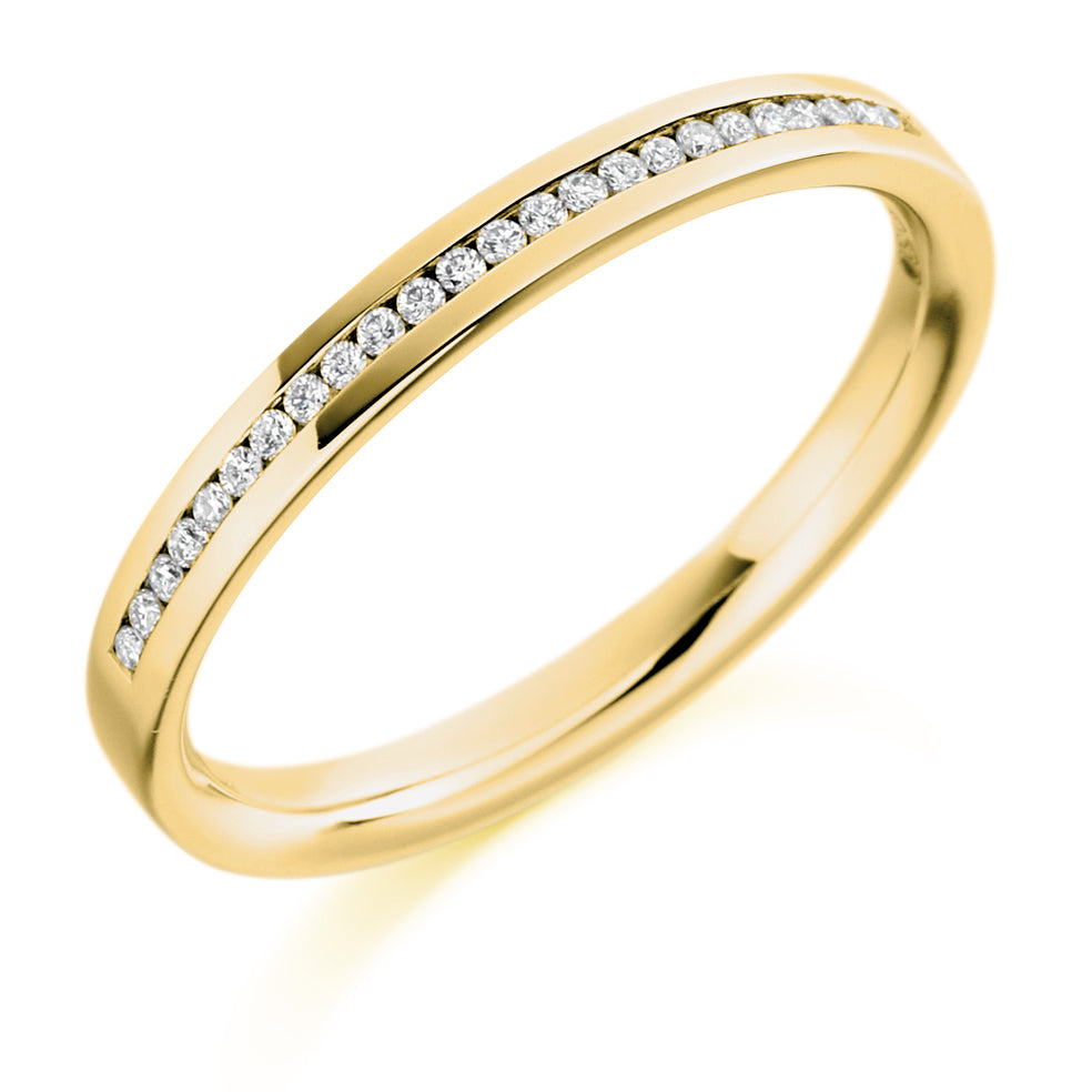 Channel-Set Half Eternity Ring, 0.12ct total (HET1549) in Yellow Gold