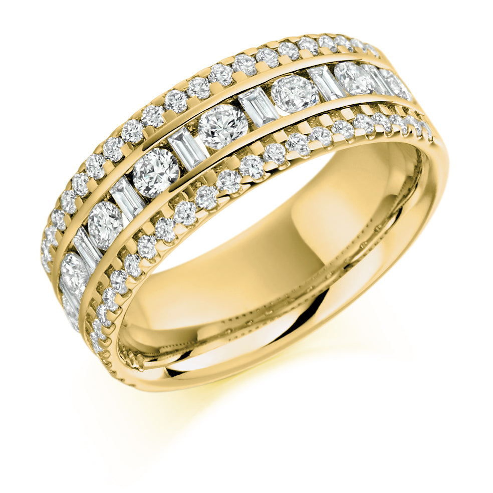 Channel-Set Half Eternity Ring, 1.3ct total (HET1552) in Yellow Gold