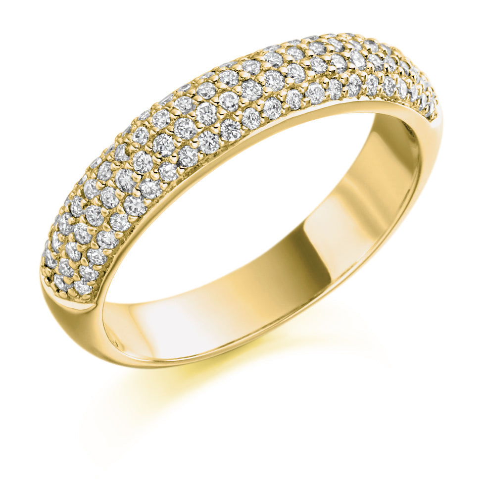 Pavé-Set Half Eternity Ring, 0.5ct total in Yellow Gold