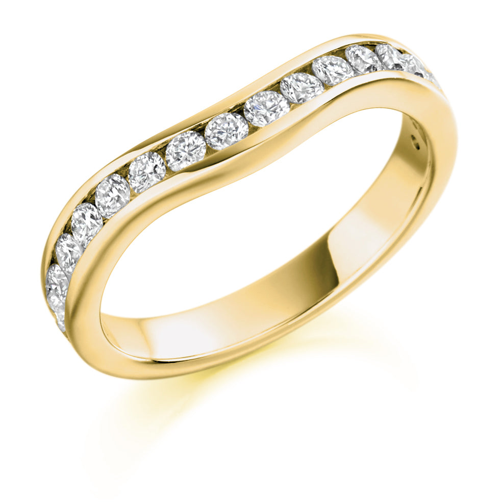 Shaped Channel-Set Half Eternity Ring, 0.65ct total in Yellow Gold