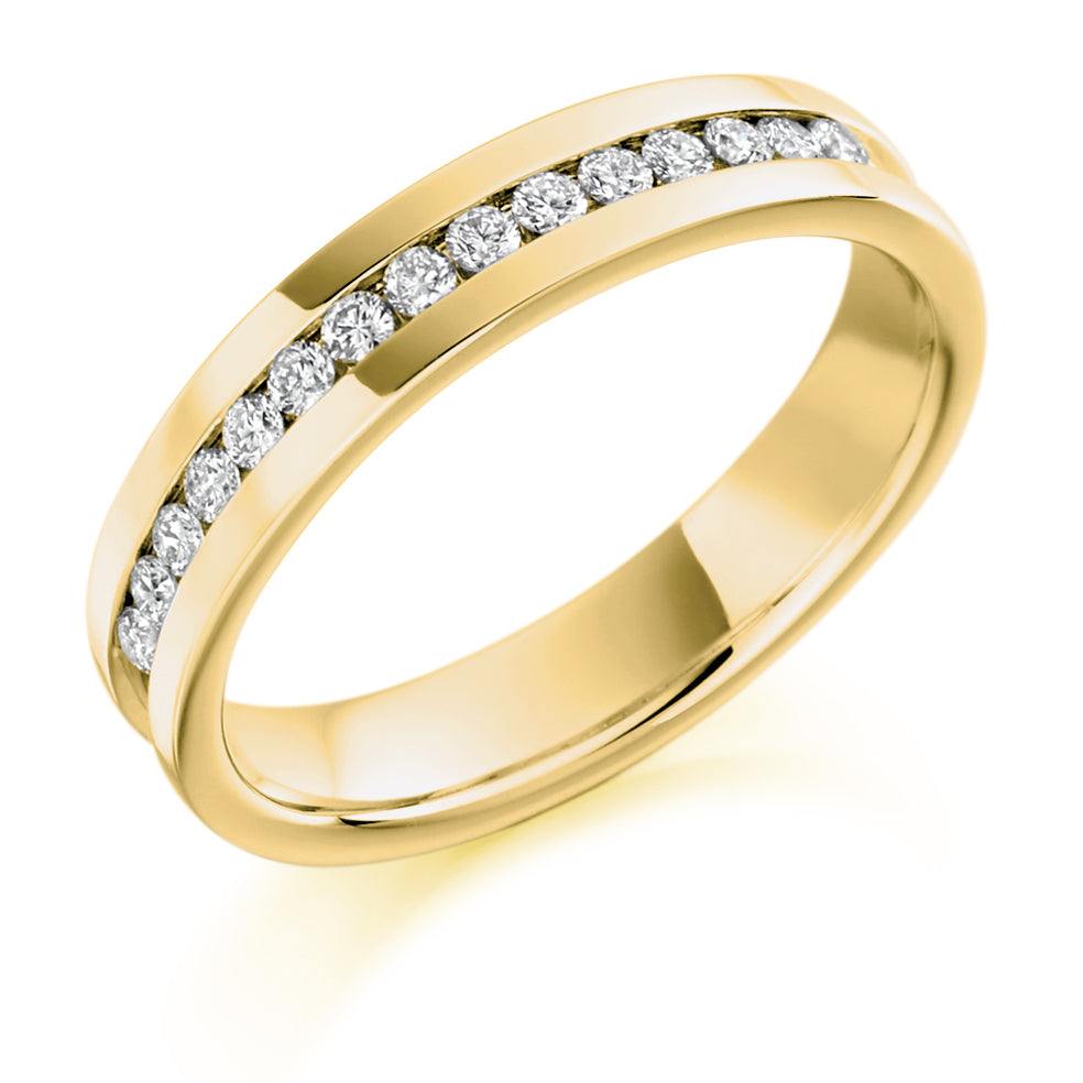 Channel-Set Half Eternity Ring, 0.25ct total (HET1633) in Yellow Gold