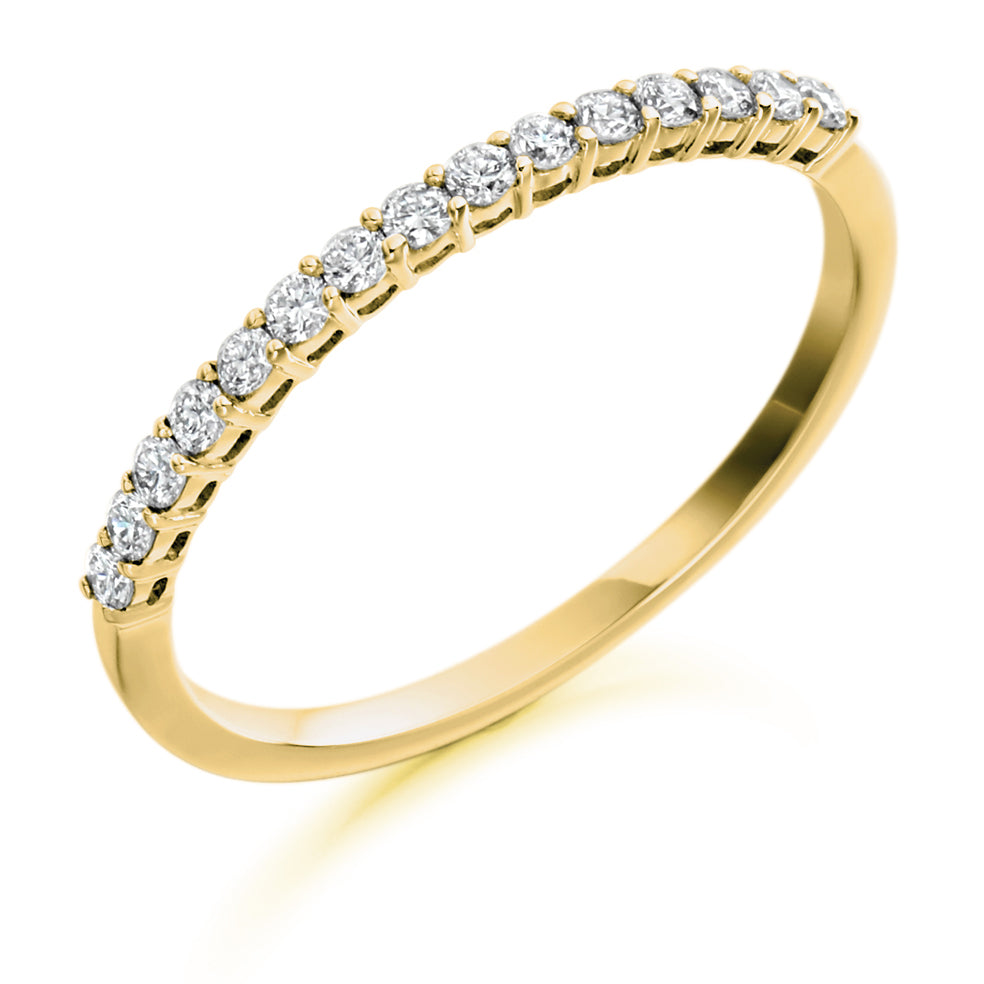 Claw-Set Half Eternity Ring, 0.25ct total (HET1686) in Yellow Gold