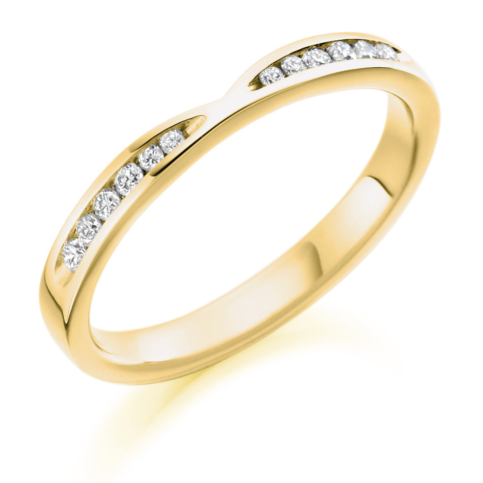 Channel-Set Half Eternity Ring, 0.18ct total (HET1730) in Yellow Gold