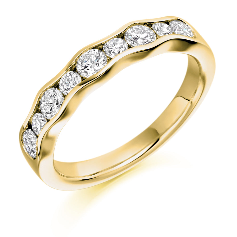 Channel-Set Half Eternity Ring, 0.75ct total (HET1737) in Yellow Gold