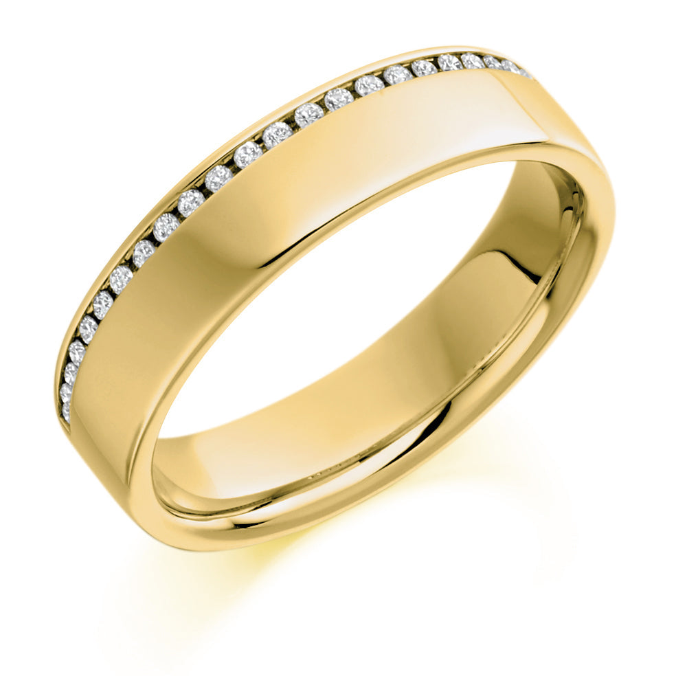 Channel-Set Half Eternity Ring, 0.12ct total (HET1750) in Yellow Gold