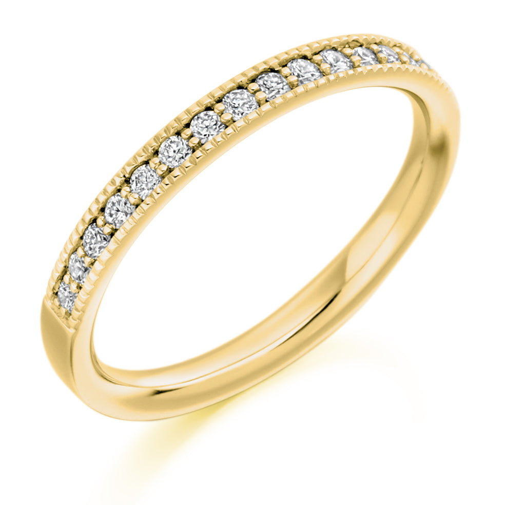 Grain-Set Half Eternity Ring, 0.25ct total (HET1770) in Yellow Gold