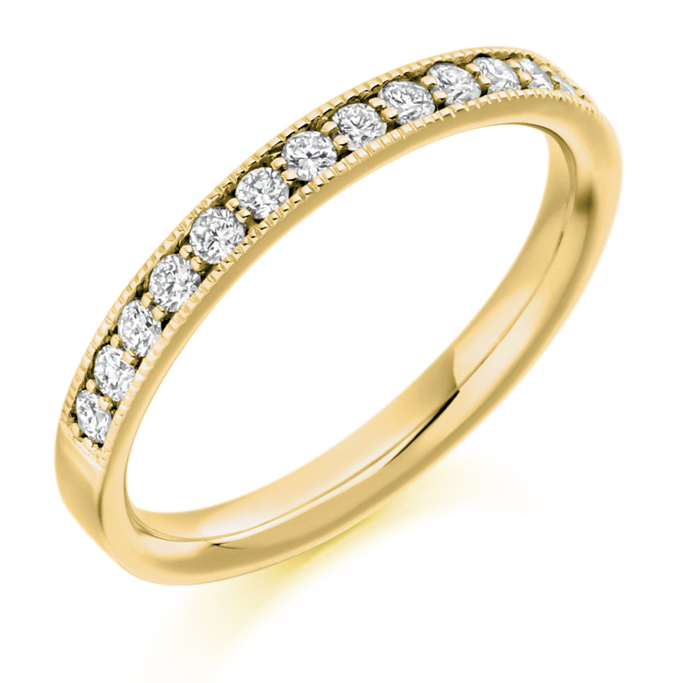 Grain-Set Half Eternity Ring, 0.33ct total (HET1771) in Yellow Gold