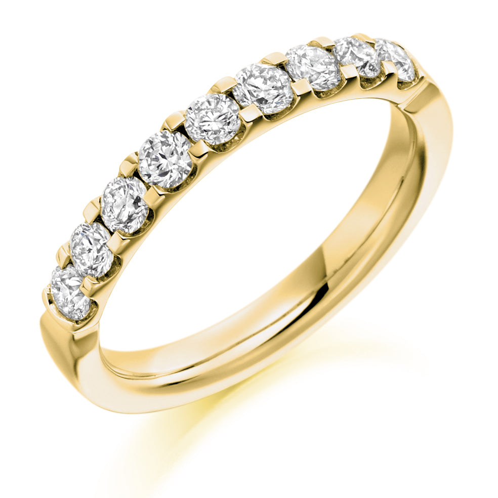 Micro-claw-Set Half Eternity Ring, 0.70ct total (HET1787) in Yellow Gold