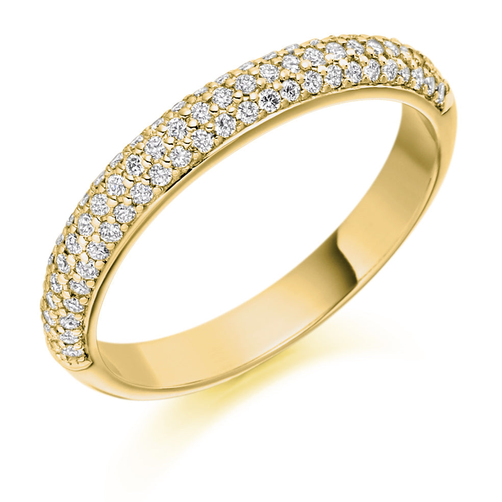 Pavé-Set Half Eternity Ring, 0.4ct total in Yellow Gold