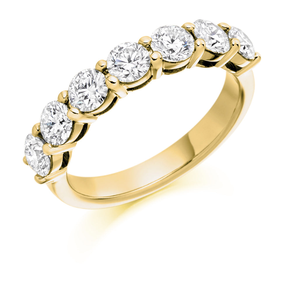 Claw-Set Half Eternity Ring, 1.5ct total (HET1826) in Yellow Gold