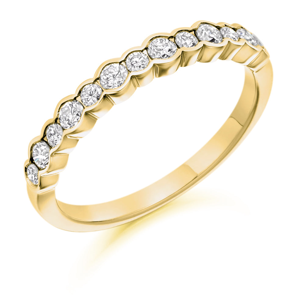 Rubover Half Eternity Ring, 0.5ct total (HET1849) in Yellow Gold