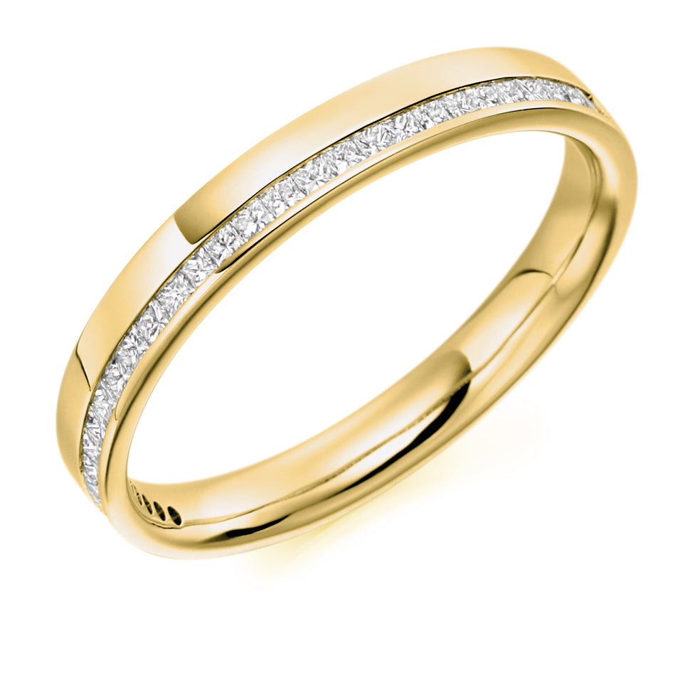 Offset Channel-Set Half Eternity Ring, 0.25ct total (HET1866) in Yellow Gold