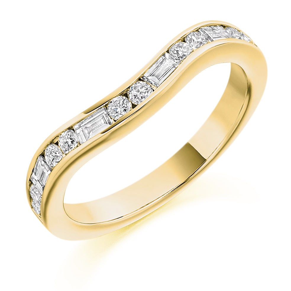 Shaped Channel-Set Half Eternity Ring, 0.5ct total (HET1919) in Yellow Gold