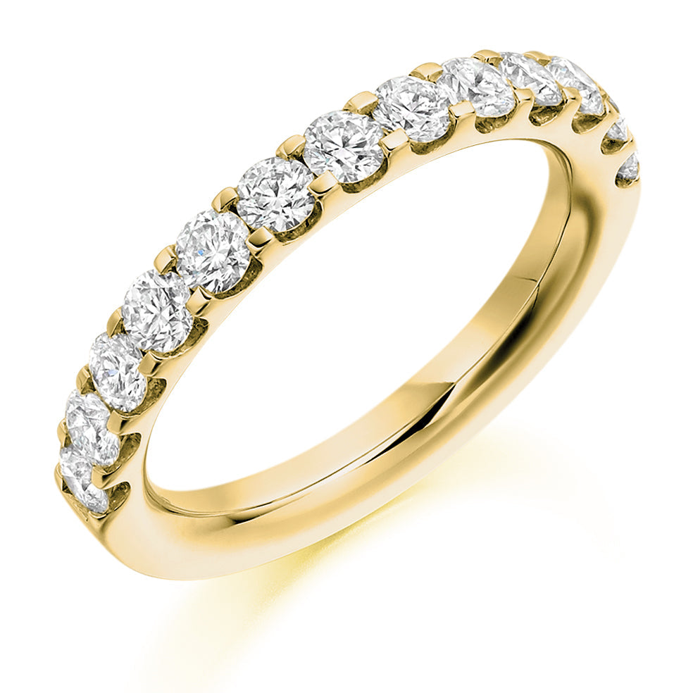 Micro-Claw Half Eternity Ring, 1.0ct total (HET2057) in Yellow Gold