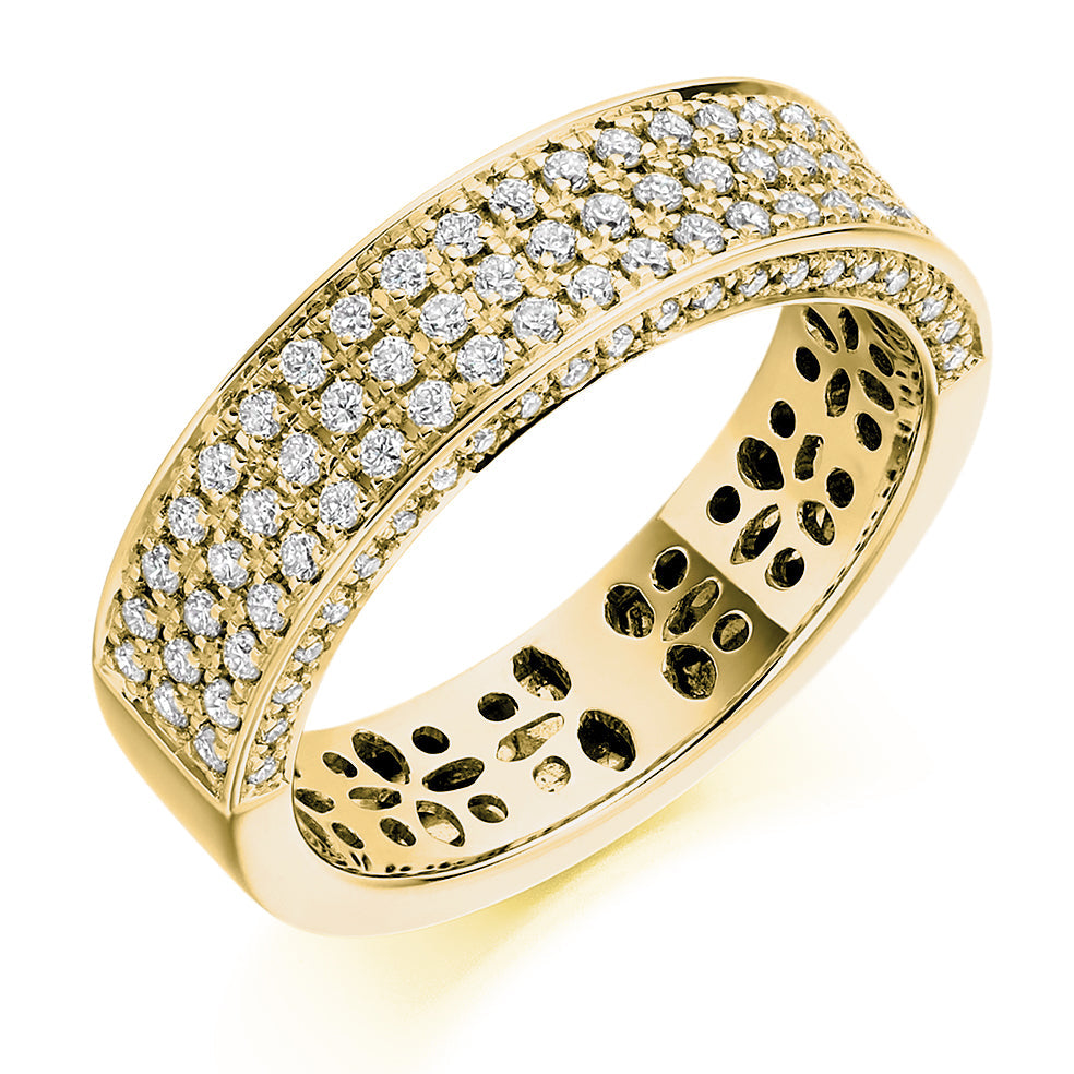 Pavé-Set Half Eternity Ring, 0.65ct total in Yellow Gold