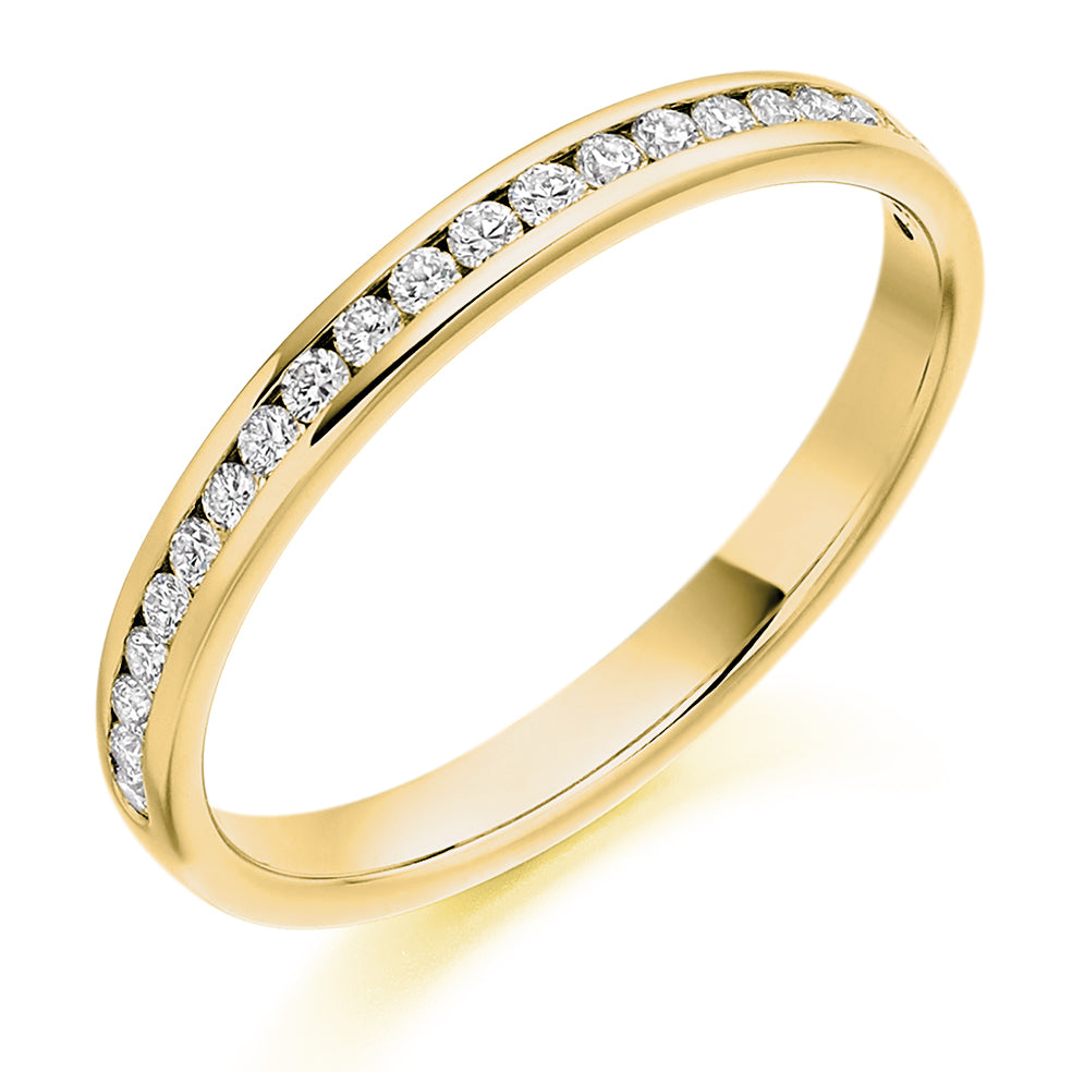 Channel-Set Half Eternity Ring, 0.25ct total (HET2088) in Yellow Gold