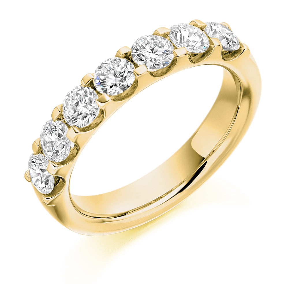 Micro-Claw Half Eternity Ring, 1.3ct total in Yellow Gold
