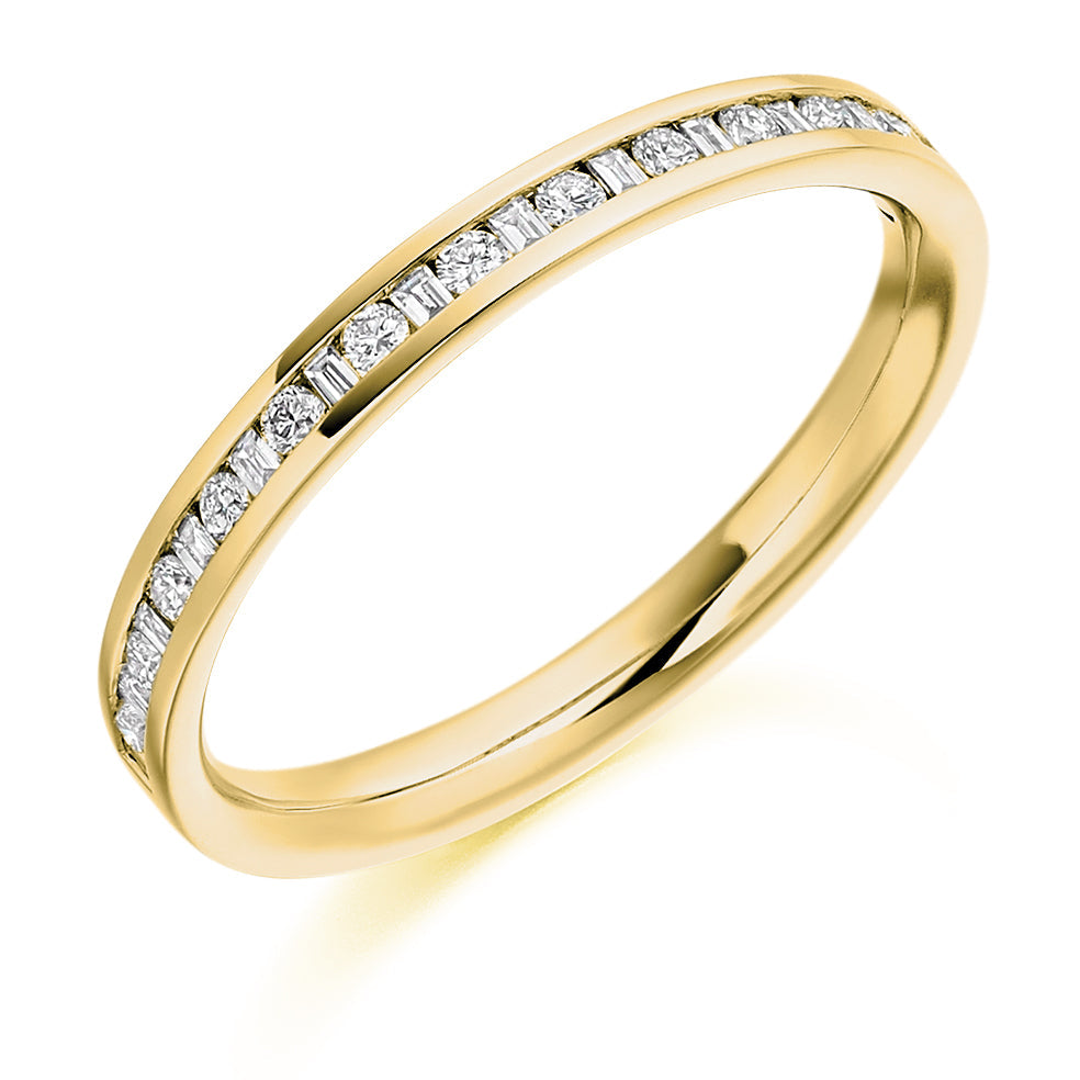 Channel-Set Half Eternity Ring, 0.3ct total (HET2124) in Yellow Gold