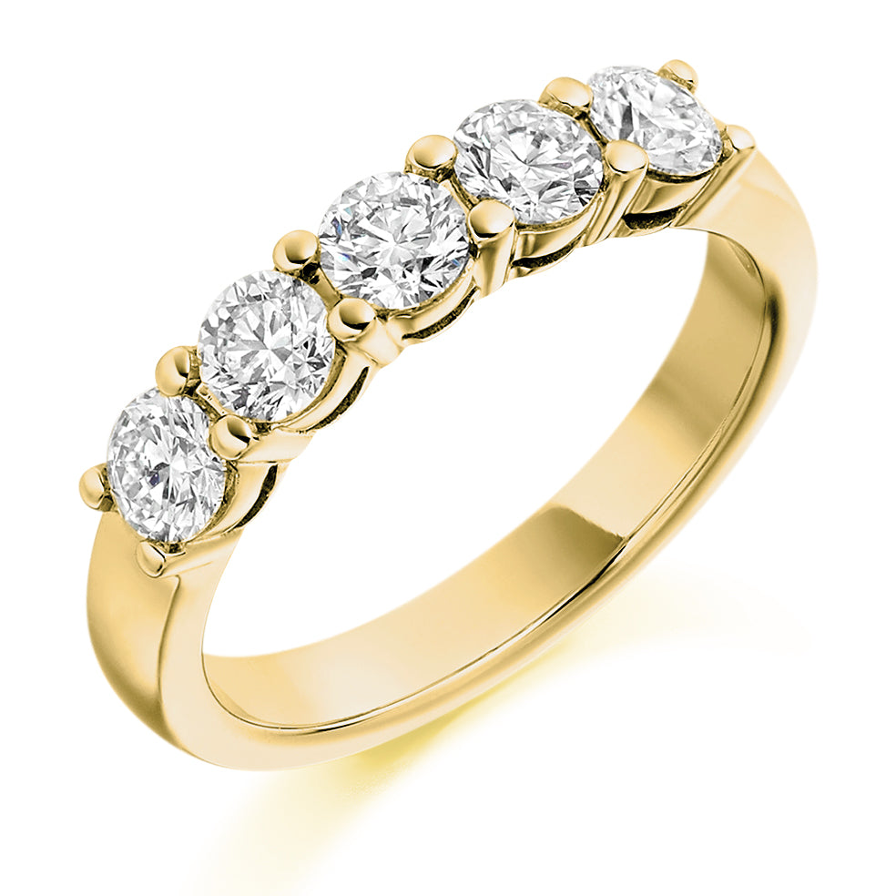 Claw-Set Half Eternity Ring, 1.0ct total (HET2170) in Yellow Gold