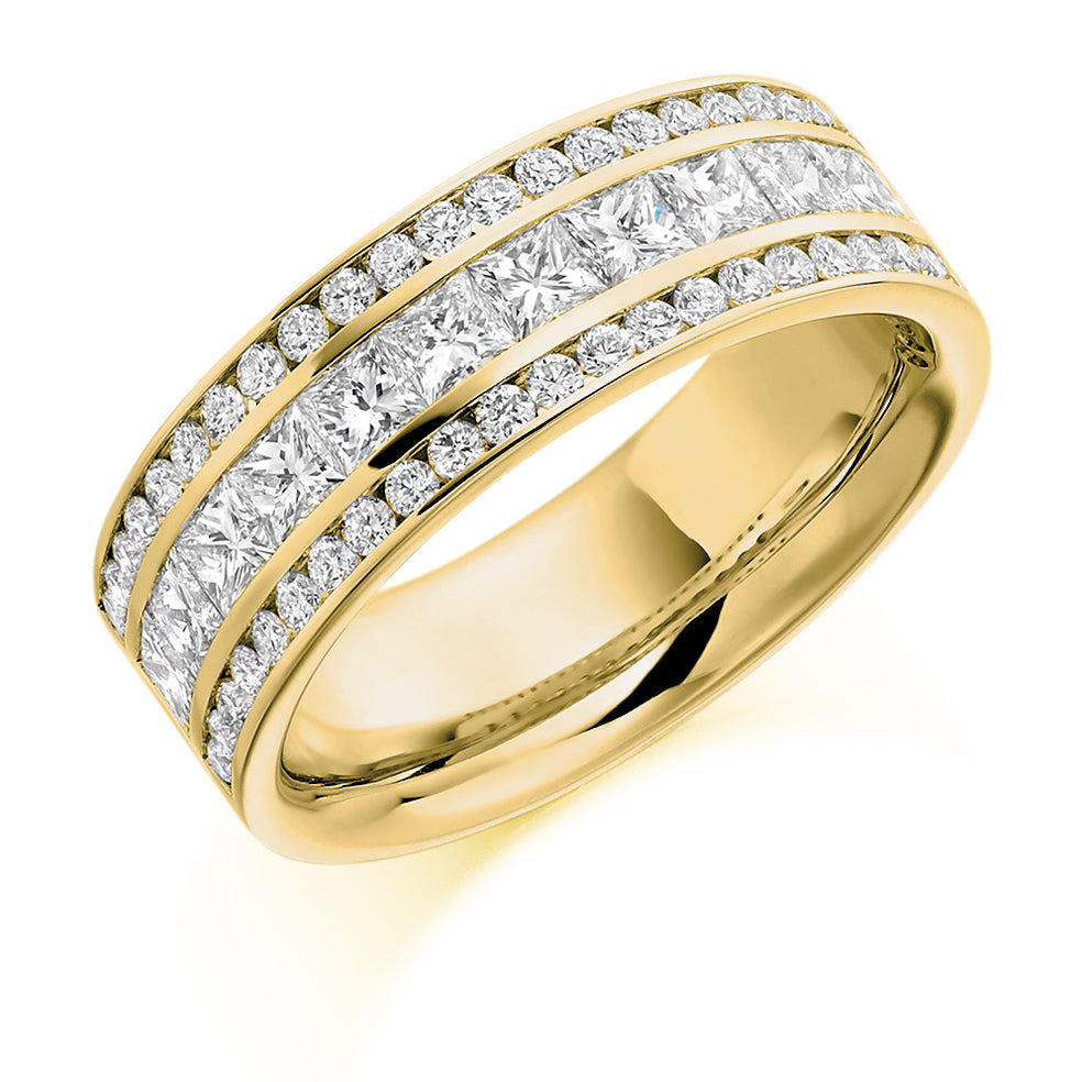 Right Hand Ring-Set Half Eternity Ring, 1.80ct total (HET2182) in Yellow Gold