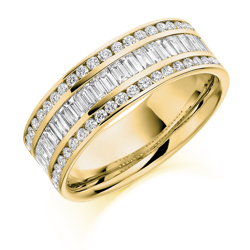 Channel-Set Half Eternity Ring, 1.2ct total in Yellow Gold