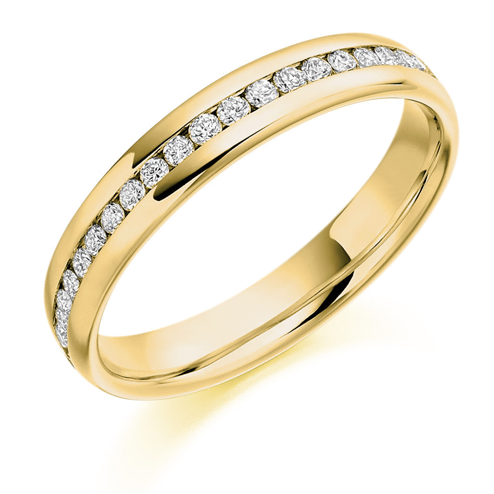 Channel-Set Half Eternity Ring, 0.25ct total (HET2199) in Yellow Gold