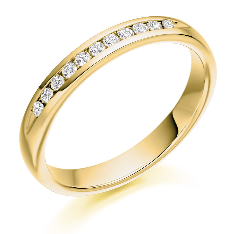 Channel-Set Half Eternity Ring, 0.15ct total (HET2265) in Yellow Gold
