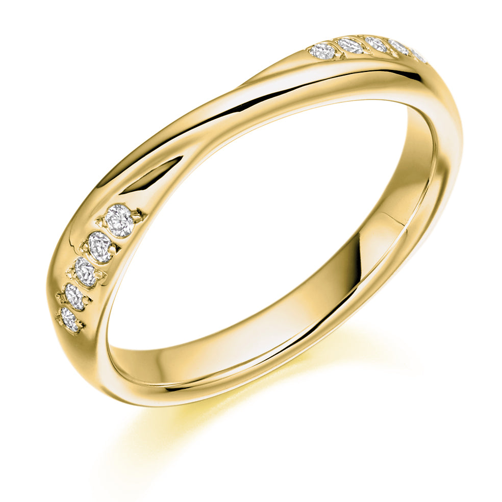Grain-Set Half Eternity Ring, 0.10ct total (HET2291) in Yellow Gold