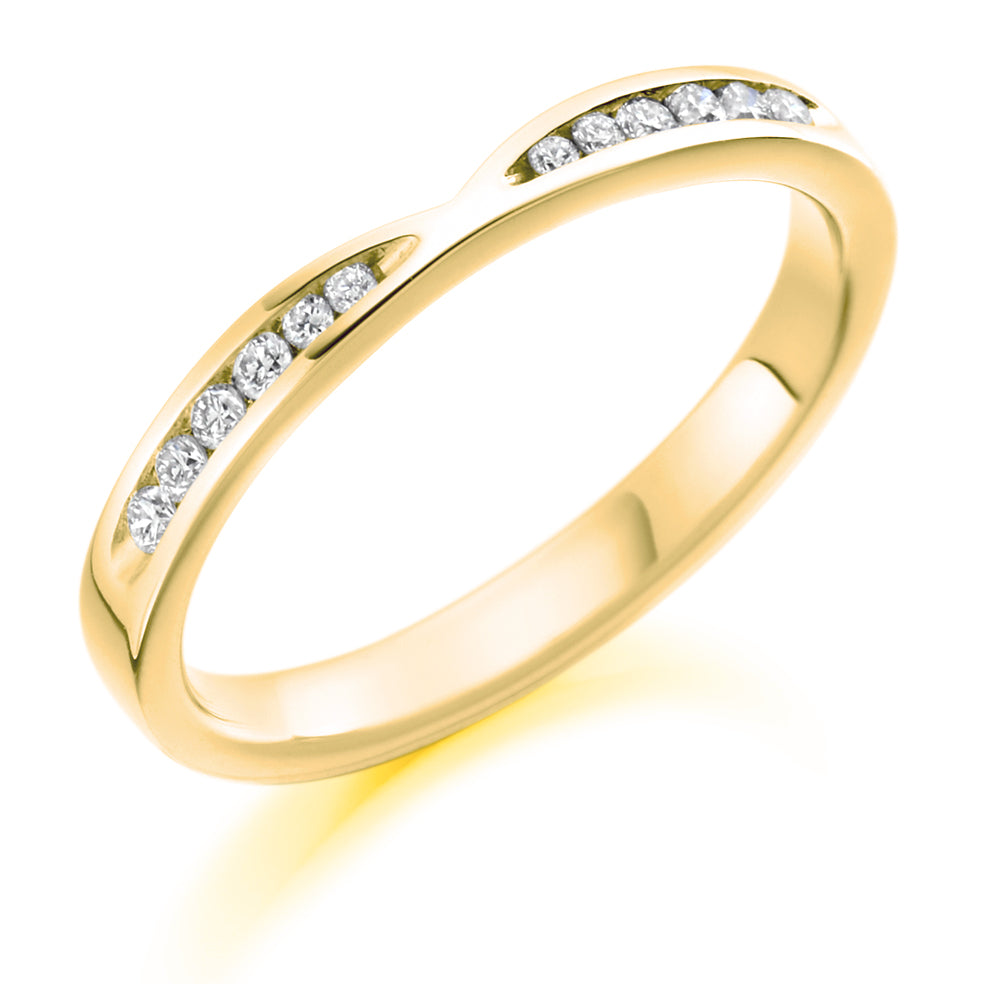Channel-Set Half Eternity Ring, 0.25ct total (HET2391) in Yellow Gold
