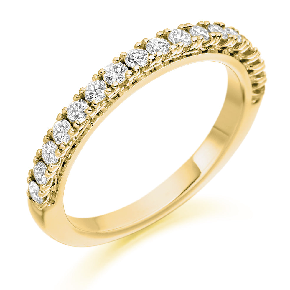 Micro-claw-Set Half Eternity Ring, 0.50ct total (HET2416) in Yellow Gold