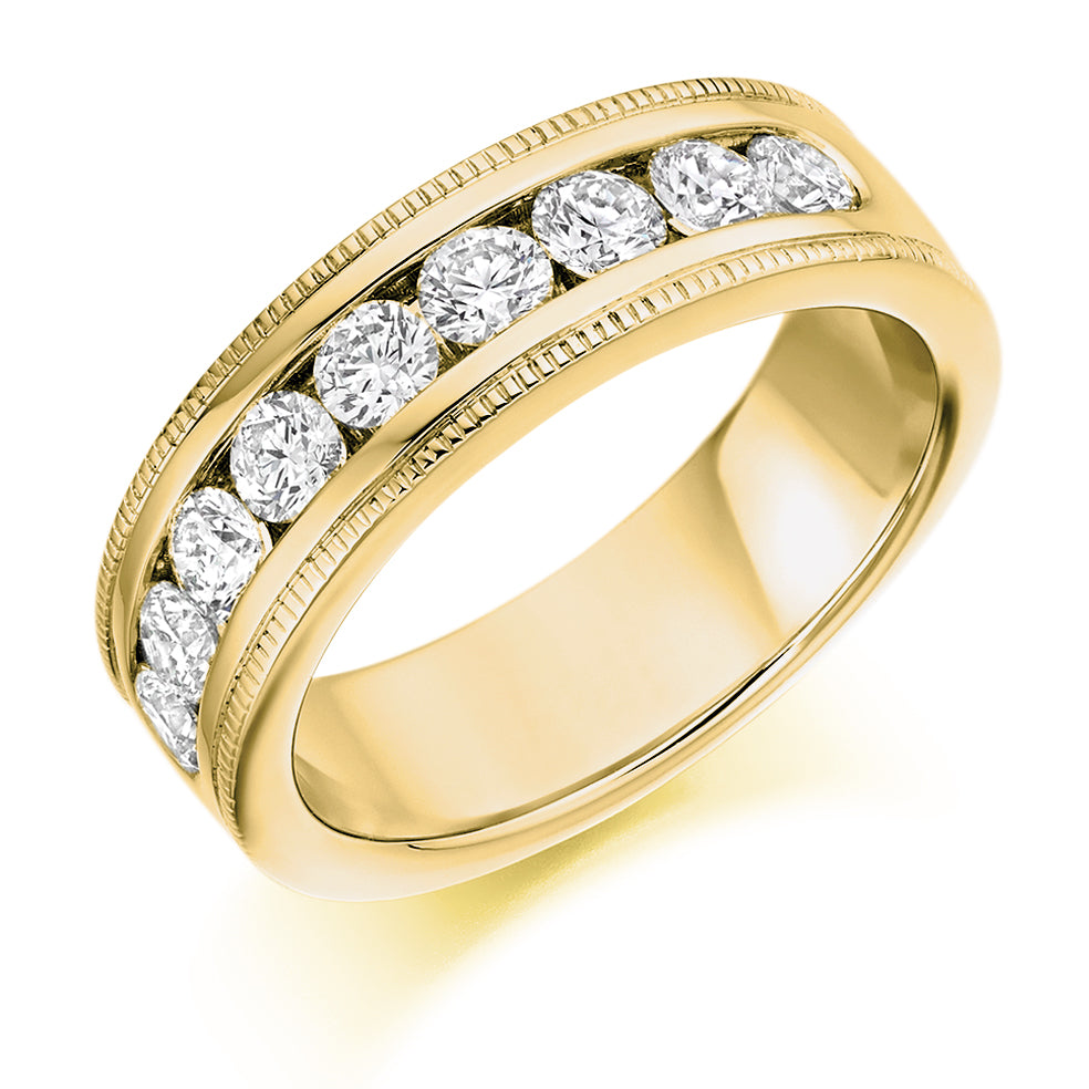 Channel-Set Half Eternity Ring, 1.00ct total (HET2420) in Yellow Gold