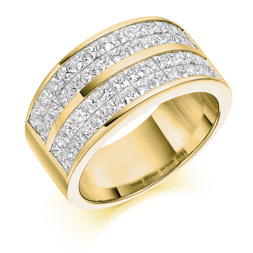 Right Hand Ring-Set Half Eternity Ring, 2.50ct total (HET2440) in Yellow Gold