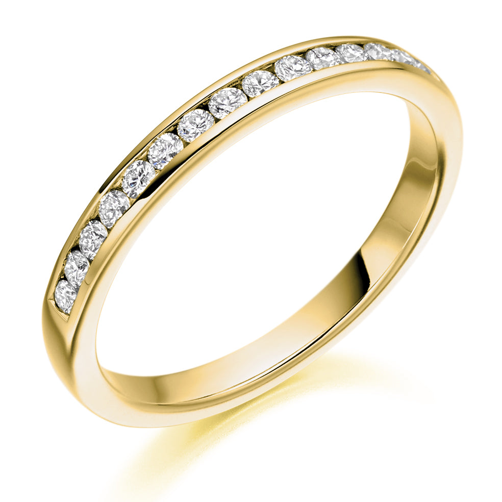 Channel-Set Half Eternity Ring, 0.25ct total (HET2482) in Yellow Gold