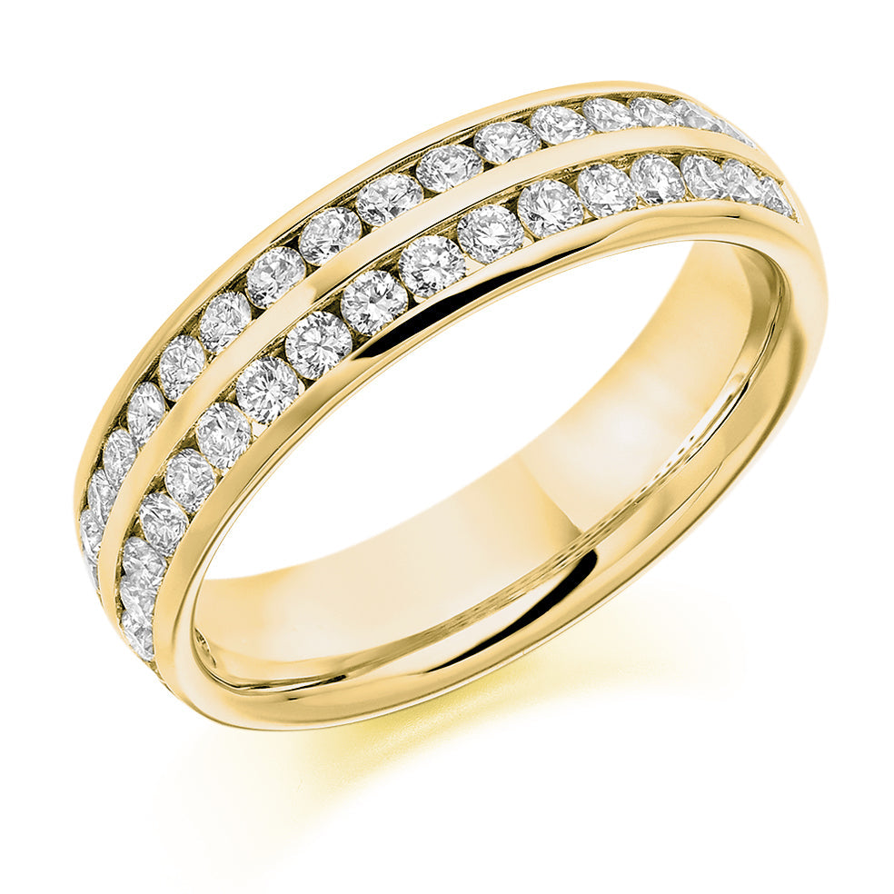 Right Hand Ring-Set Half Eternity Ring, 0.75ct total (HET2483) in Yellow Gold