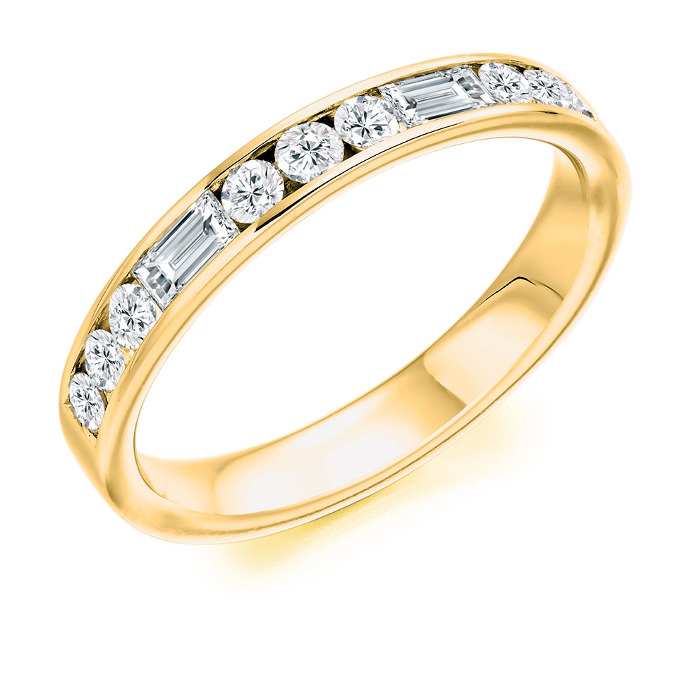 Channel-Set Half Eternity Ring, 0.5ct total (HET2486) in Yellow Gold